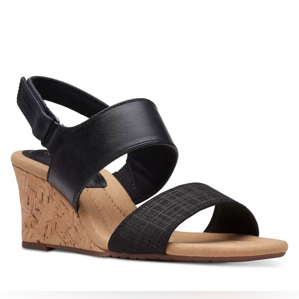 New  Vionic Snake Print Adjustable Wedge Sandals Kanya Black Sz 10